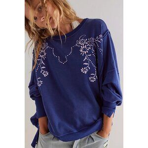 Free People Graphic Camden Pullover Womens XS Boho Indie Grunge Athleisure